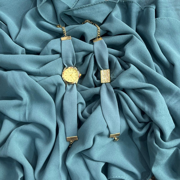 Hijab, Watch & Bracelet  Set-Spring