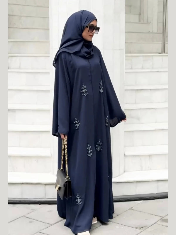 Luxe Handwork Rafia blue Abaya