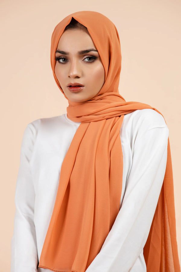 Premium Georgette - Coral Bliss