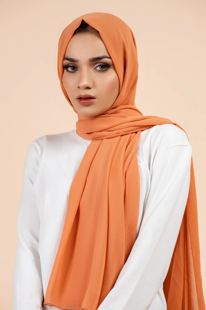 Premium Georgette - Coral Bliss