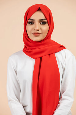 Premium Georgette - Russian Red