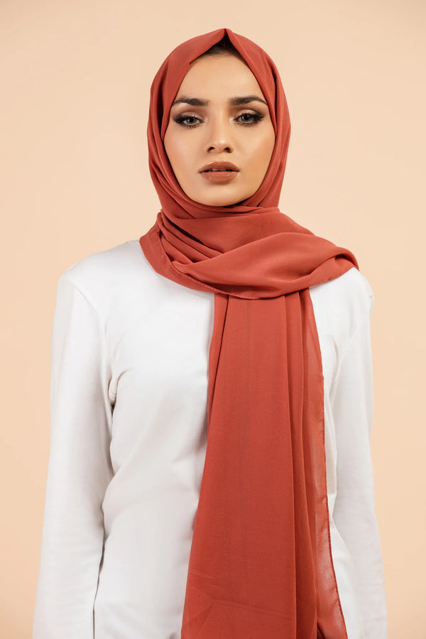 Premium Georgette - Burnt Orange