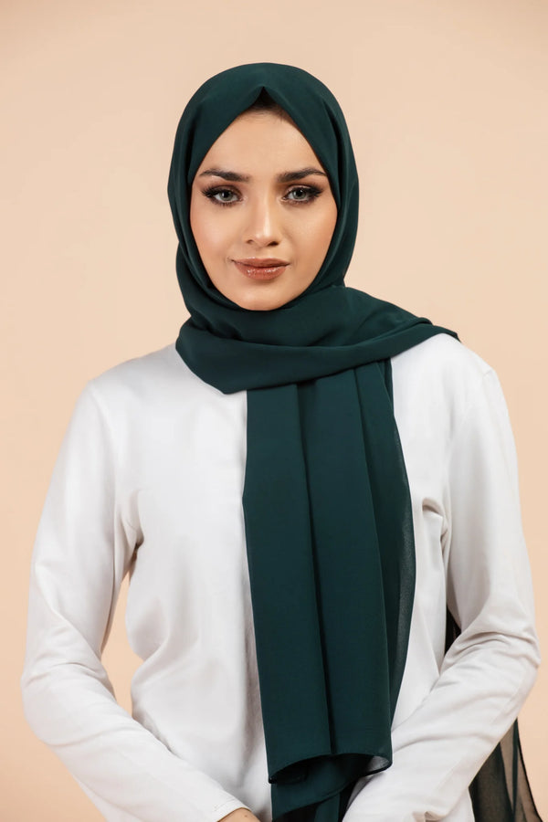 Premium Georgette - Bottle Green